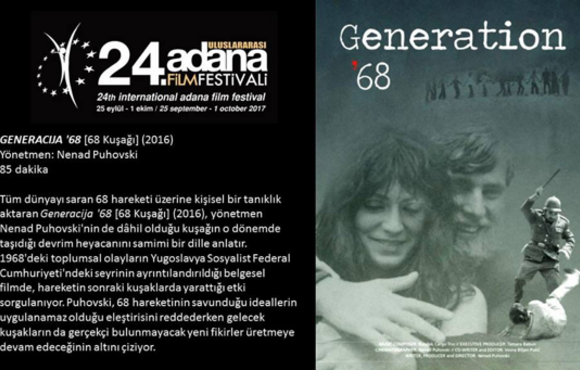 Generacija '68 u programu 24. izdanja Adana Film Festivala
